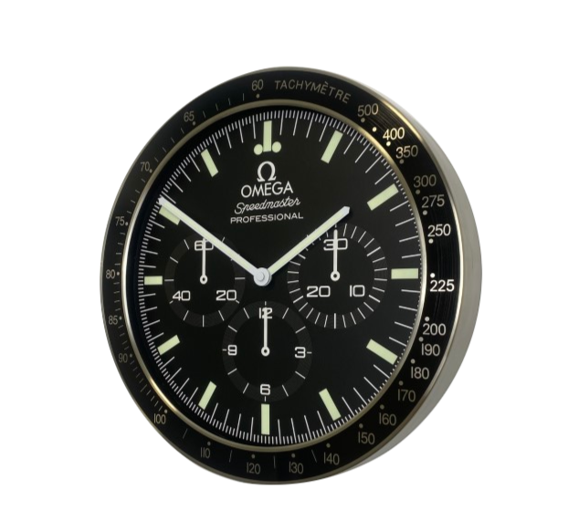 Omega wall clock. Wall clock in the style of a Omega Speedmaster wristwatch.