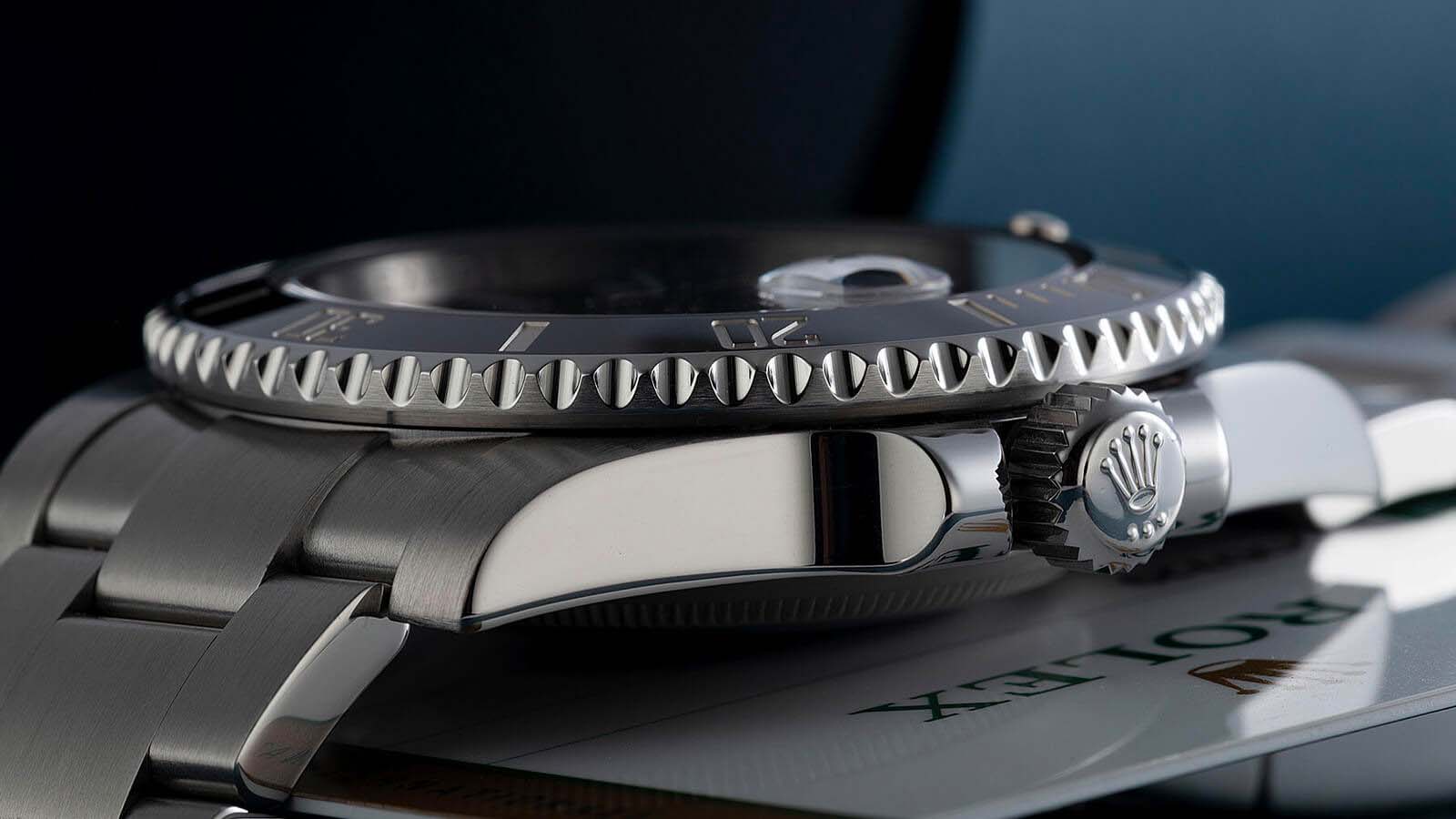 Side picture of Rolex wristwatch.